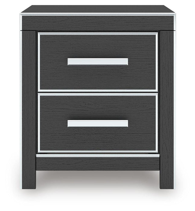 Birmonton Black Two Drawer Night Stand