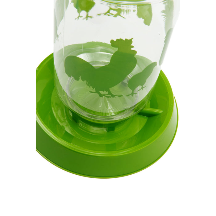 Happy Home Pet Products Plastic Chicken Feeder or Waterer, Green, 128oz Water, 8 lbs of Food 1 Count - open_box
