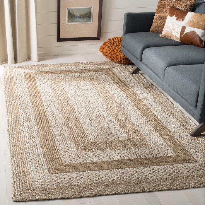 Safavieh Natural Fiber Collection 6' Square Grey/Ivory NF884F Handmade Farmhouse Country Jute Area Rug - new