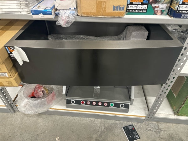 33 Inch Farmhouse Kitchen Sink Workstation Black - VOKIM 33x22 Apron Front Workstation Farmhouse Sink Stainless Steel 16 Gauge Single Bowl Gunmetal Matte Black Farm Sink - new