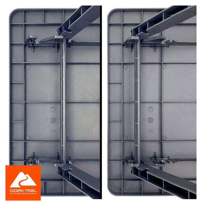 Ozark Trail 19-inch Plastic Folding Outdoor Camp Side Table, Brown Wood Print - new