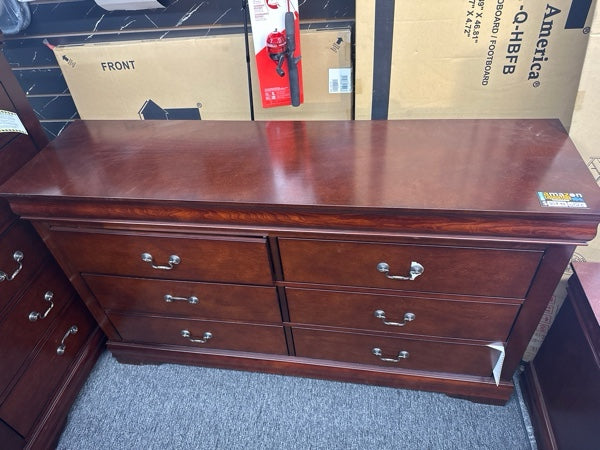 FM7866CH-4PC 5 pc Louis Phillipe cherry finish wood sleigh queen bedroom set Alcott hill ivywood - new