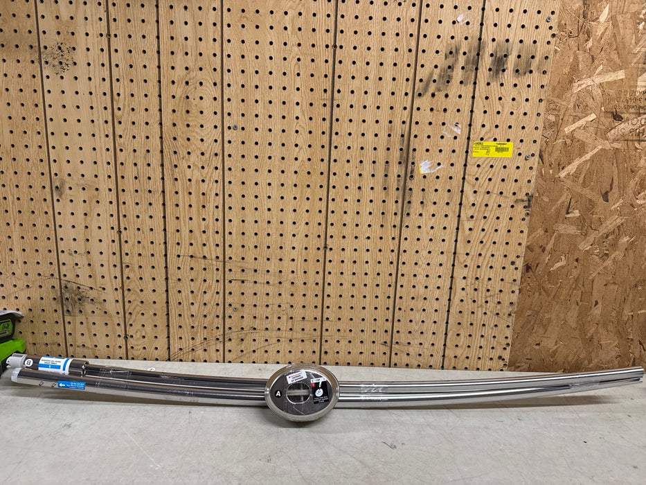 Better Homes & Gardens Dual Mount No Rust 50” to 72” Adjustable Curved Shower Curtain Rod, Nickel - open_box