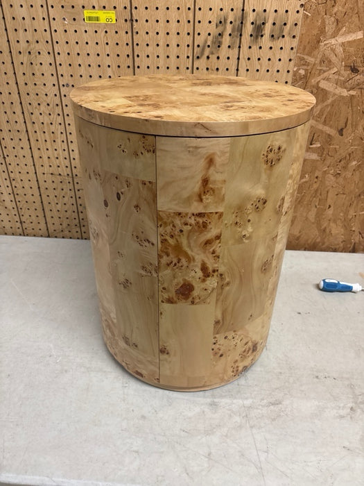Better Homes & Gardens Burlwood Round End Table, Light Burl Wood Veneer - new