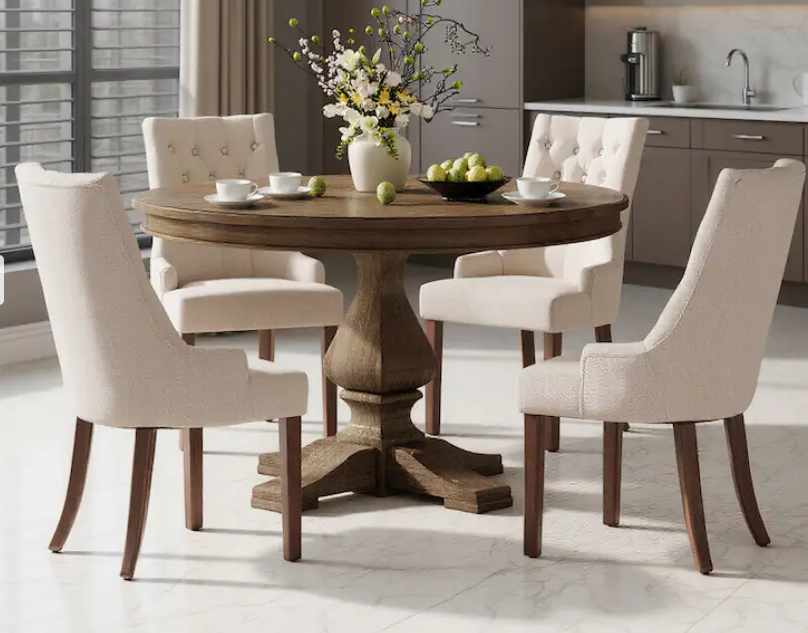 Pavilion Upholstered Dining Chairs Set of 2, Fabric Side Dining Room Chairs with Tufted Button - new