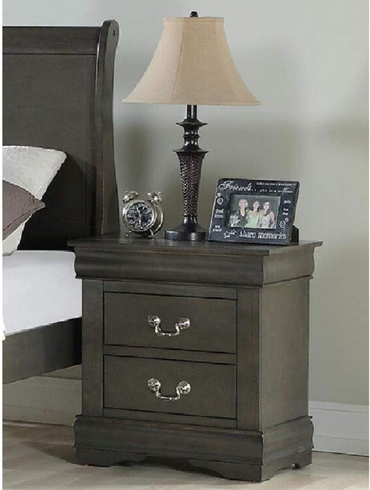 Traditional 2-Drawer Nightstand with Metal Handles, Fully Assembled, 21" L x 15" W x 24" H -