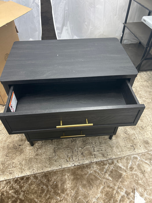 Better Homes & Gardens Oaklee 3 Drawer Nightstand with USB, Charcoal Finish - new