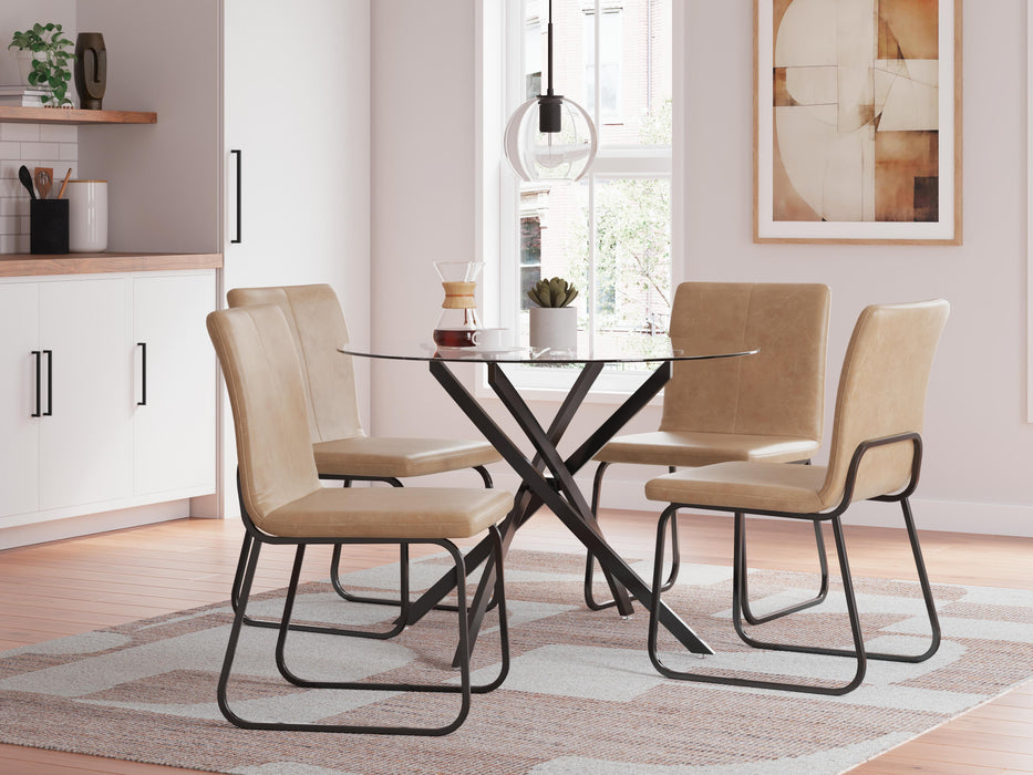 Pharwynn Black Pharwynn Dining Table and 4 Chairs