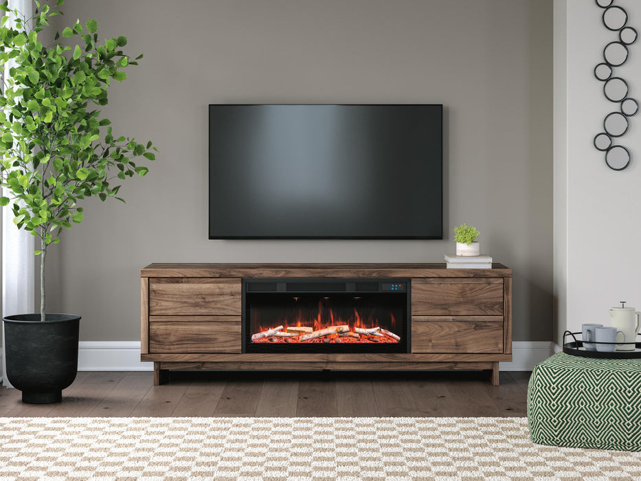 Zadilyn Brown Zadilyn 72" TV Stand with Electric Fireplace