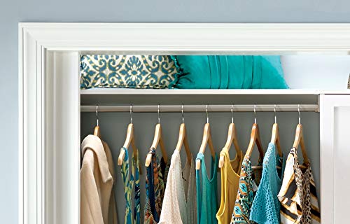 Closet Storage Organizer, 30-48 Inch Adjustable, Wall Mount or Add-On, Satin Nickel - new