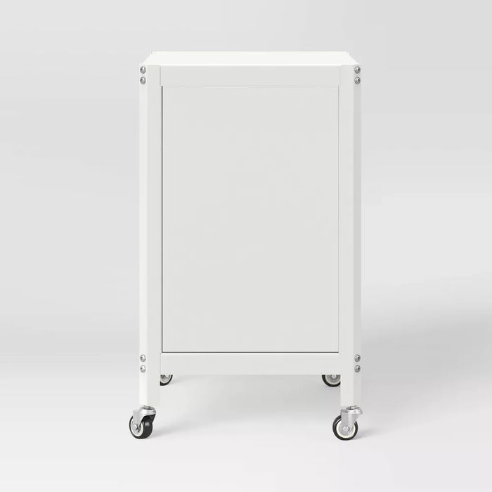 Dorm Metal Rolling Locker Storage Cabinet with Lock Chalk White - Room Essentials