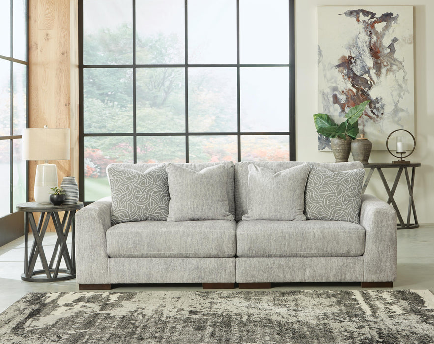 Regent Park Pewter Regent Park 2-Piece Sectional Loveseat