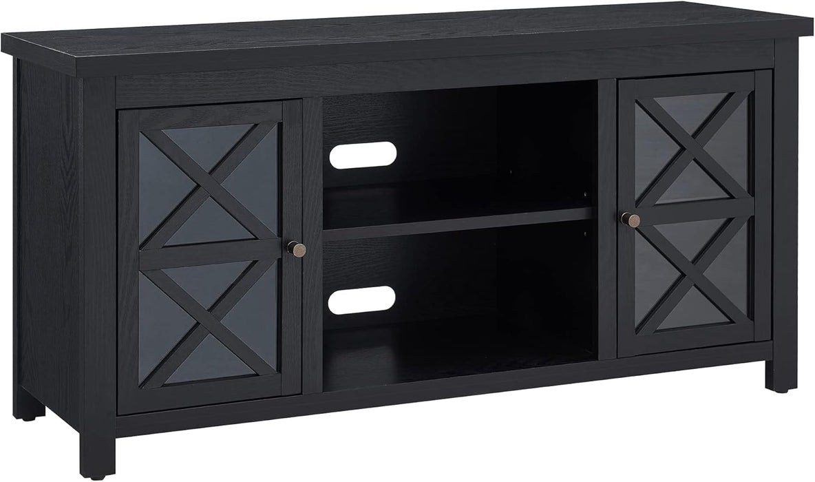 Henn&Hart Rectangular TV Stand for TV's up to 55" in Black, TV Stands for the Living Room - new