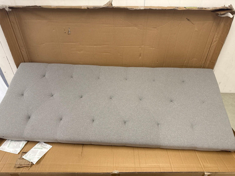 Mainstays Hillside Diamond Tufted Upholstered Queen Platform Bed, Gray - use_like_new