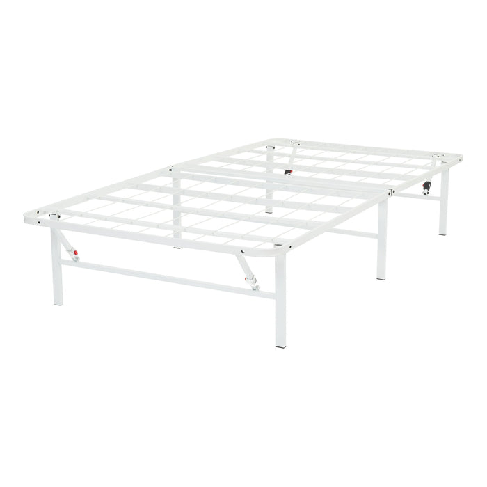 Mainstays Twin XL 14 High Profile Foldable Steel Platform Bed Frame with Storage Space Under Frame, - new
