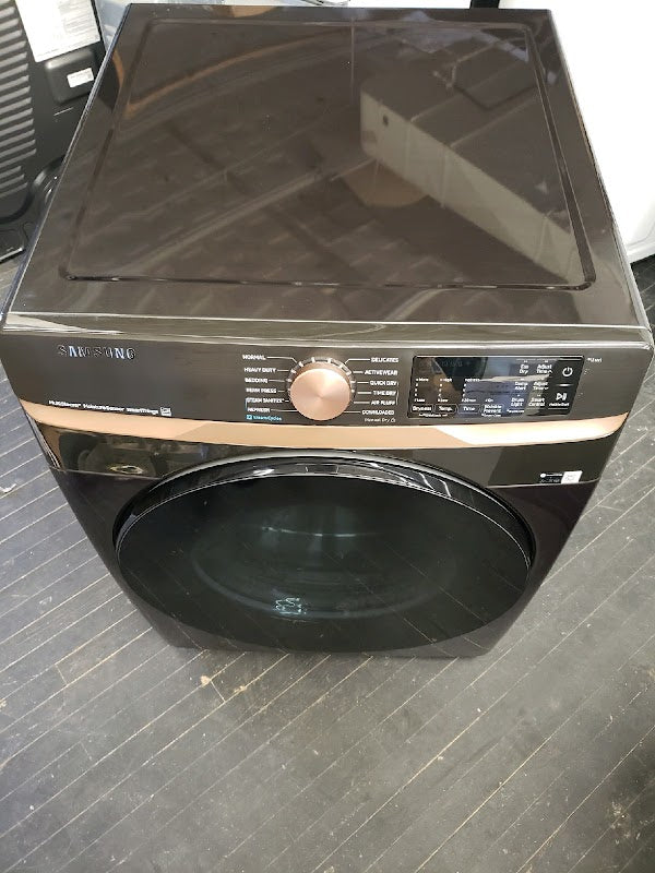 Samsung - 7.5 Cu. Ft. Stackable Smart Electric Dryer with Steam and Sensor Dry - Brushed Black - display_model