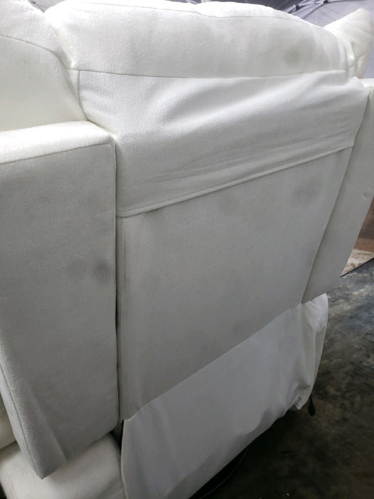 EDWELL White Power Recliner Chair, Swivel Rocking Recliner Chairs for Adults with Massage and Heated, Soft Single Reclining Swivel Sofa with USB, USB-C Ports for Living Room - use_like_new