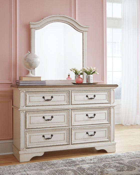 Realyn Chipped White Realyn Dresser and Mirror