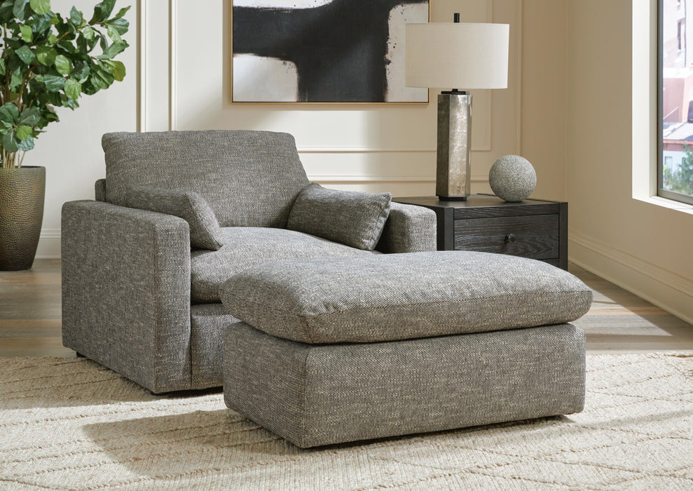 Dramatic Granite Dramatic Chair and Ottoman