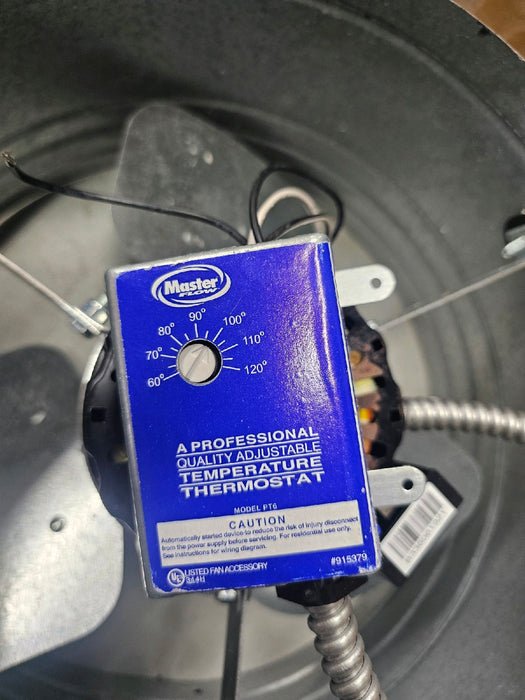 Master Flow GAF 1450 CFM Power Gable Mount Fan with Adjustable Power thermostat (PT6): Easy Installation & Efficient Exhaust Ventillation|High Airflow Capacity for attic spaces upto 2300 sq.