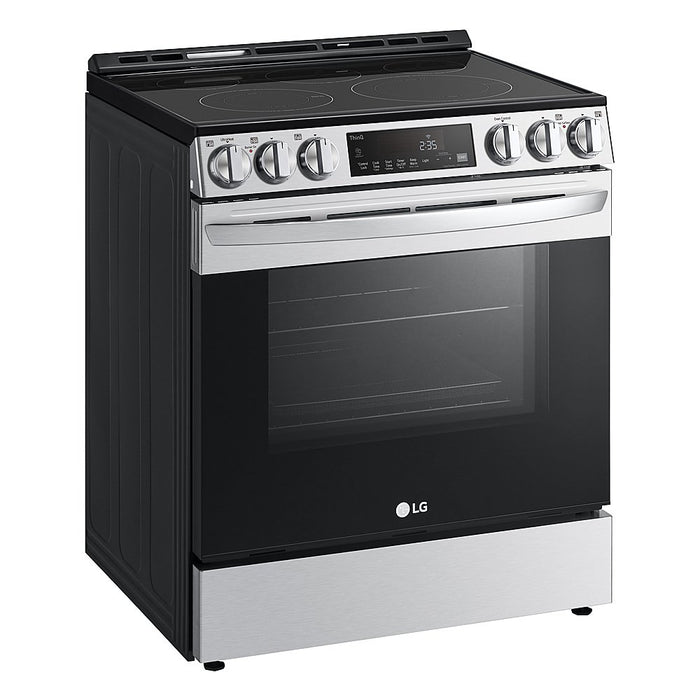 LG - 6.3 Cu. Ft. Smart Slide-In Electric True Convection Range with EasyClean and AirFry - Stainless Steel - display_model