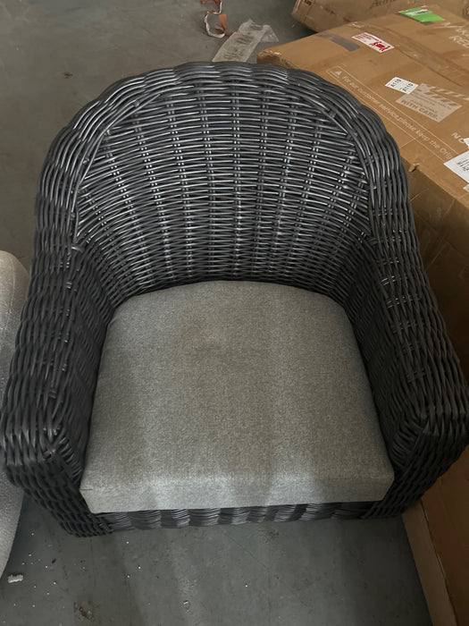 Better Homes & Gardens Bellamy Outdoor Barrel Back Chair, Dark Brown - new