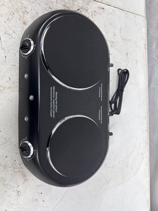 Mainstays Double Burner, 1800 W, Black Electric Cooktop, 1 Each, Assembled Product - used_good