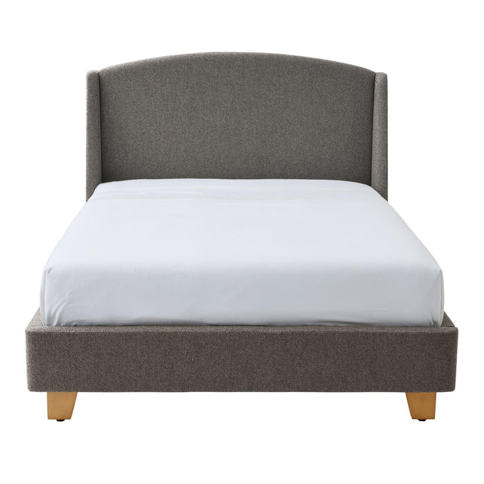 Better Homes & Gardens Windsor Platform Bed with Wingback Headboard, Queen, Gray Boucle - new