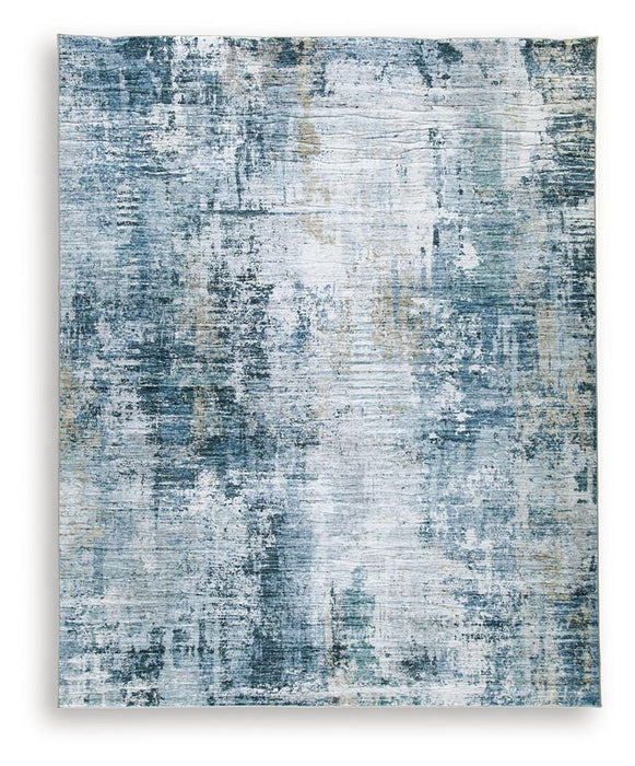 Arlenmont Blue/White/Brown Memory Foam Large Rug