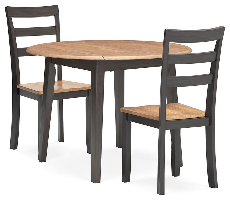 Gesthaven Natural/Brown Gesthaven Dining Table and 2 Chairs