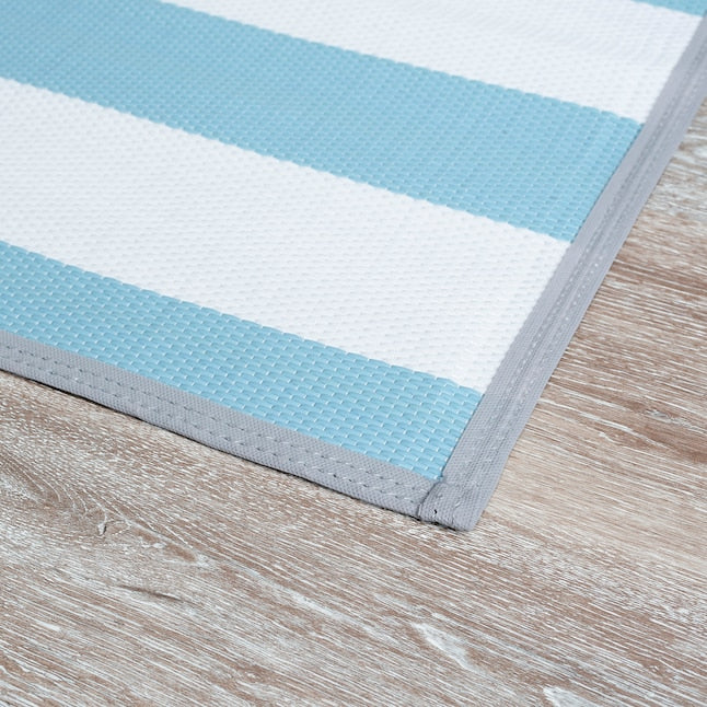 Tayse Luna 7 x 10 (ft) Flatweave Aqua Rectangular Outdoor Pet Friendly Area rug - new