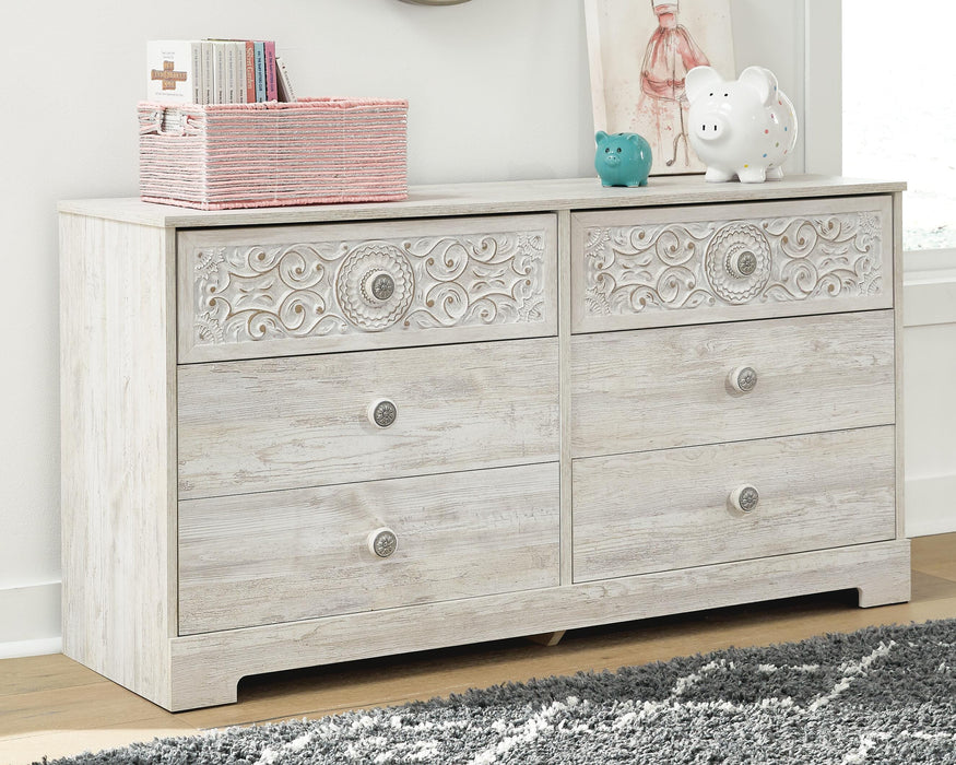 Paxberry Whitewash Six Drawer Dresser