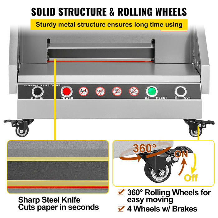 VEVOR Electric Paper Cutter 0-330 Cutting Width, Electric Paper Trimmer, 40mm Cutting Thickness, Desktop Cutting Paper Machine, Industrial Paper Cutter, Heavy Duty Paper Cutter, for Office,