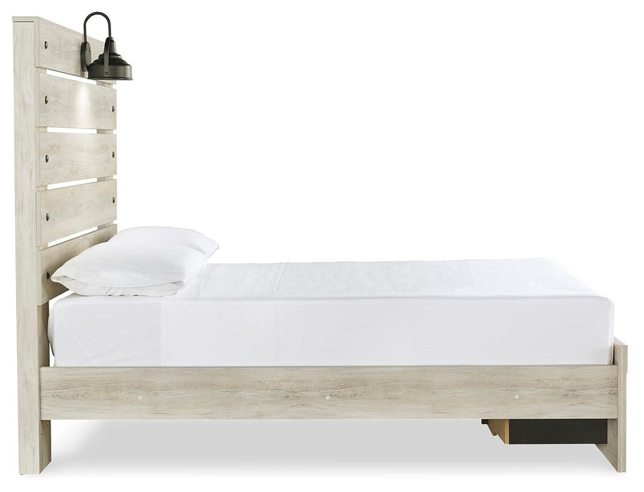 Cambeck Whitewash Cambeck Full Panel Bed with 2 Storage Drawers