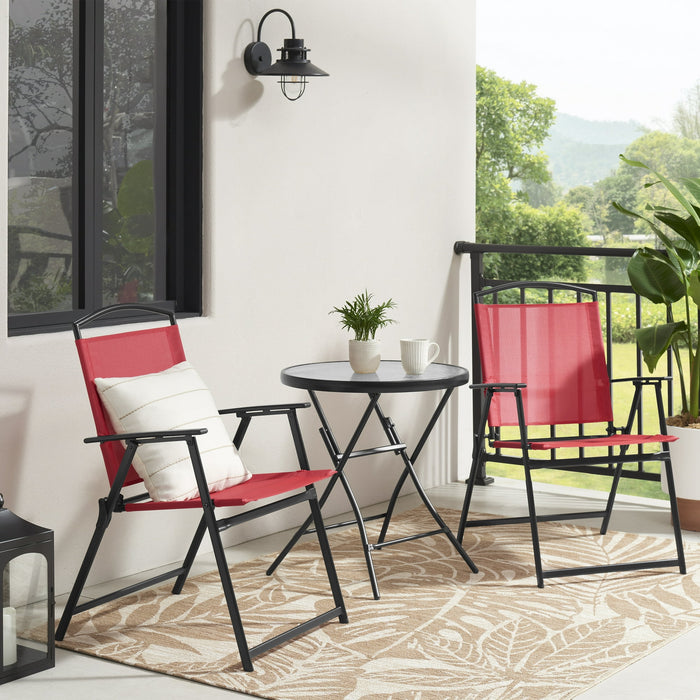 Mainstays Albany Lane  Outdoor Bistro Set, Red - new