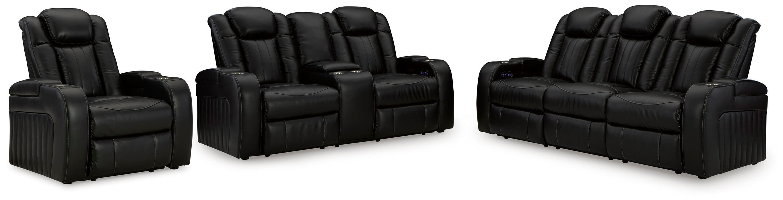 Caveman Den Midnight Caveman Den Sofa, Loveseat and Recliner