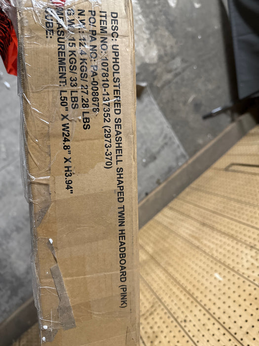 Elina Upholstered Twin Headboard, Pink, by Hillsdale Living Essentials - new