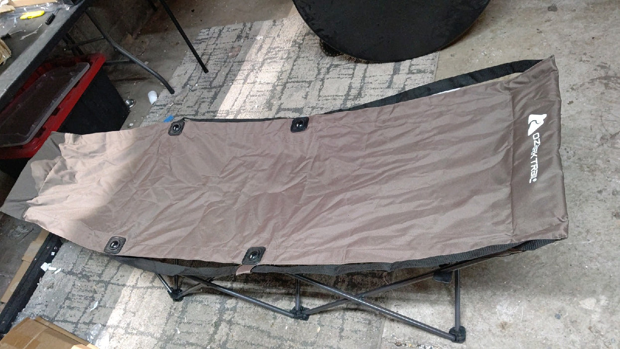 Ozark Trail Adult Collapsible Camping Cot, Beige, 73" x 23" - open_box