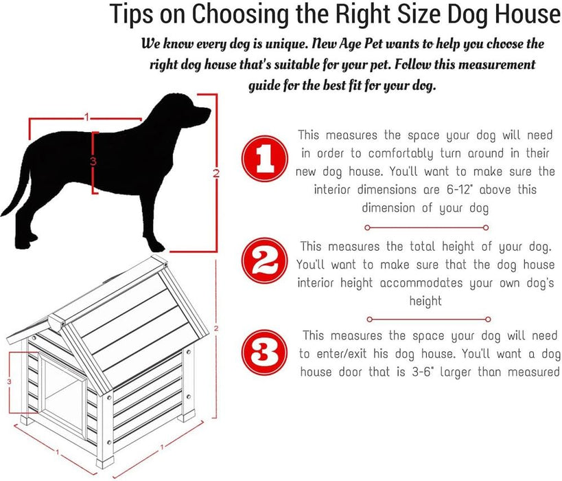 New Age Pet ECOFLEX Bunk Style Dog House, Large, Weatherproof and Easy to Clean, Elevated Floor for Ventilation, Quick Assembly, for Pets Up to 80lbs - open_box