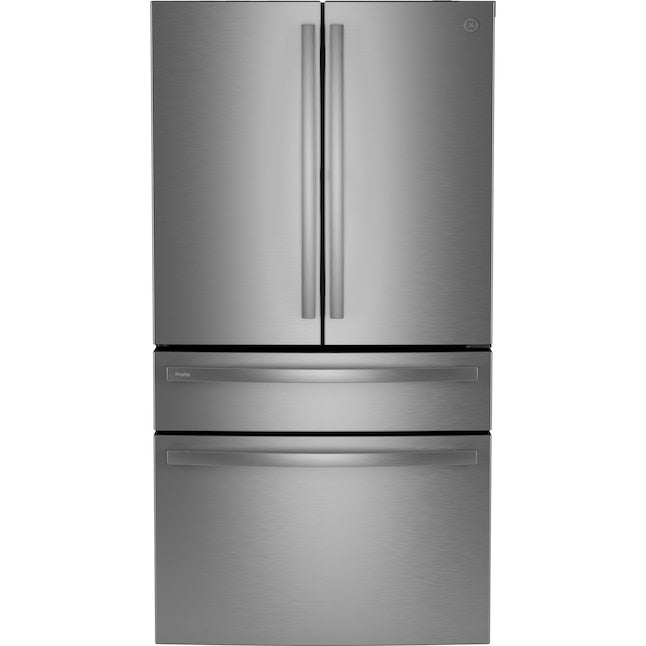 GE Profile Standard-Depth 28.7-cu ft 4 -Door 36-in Wide Smart Compatible French Door Refrigerator with Ice Maker with Water Dispenser ( Fingerprint-resistant Stainless Steel ) ENERGY STAR Certified - display_model