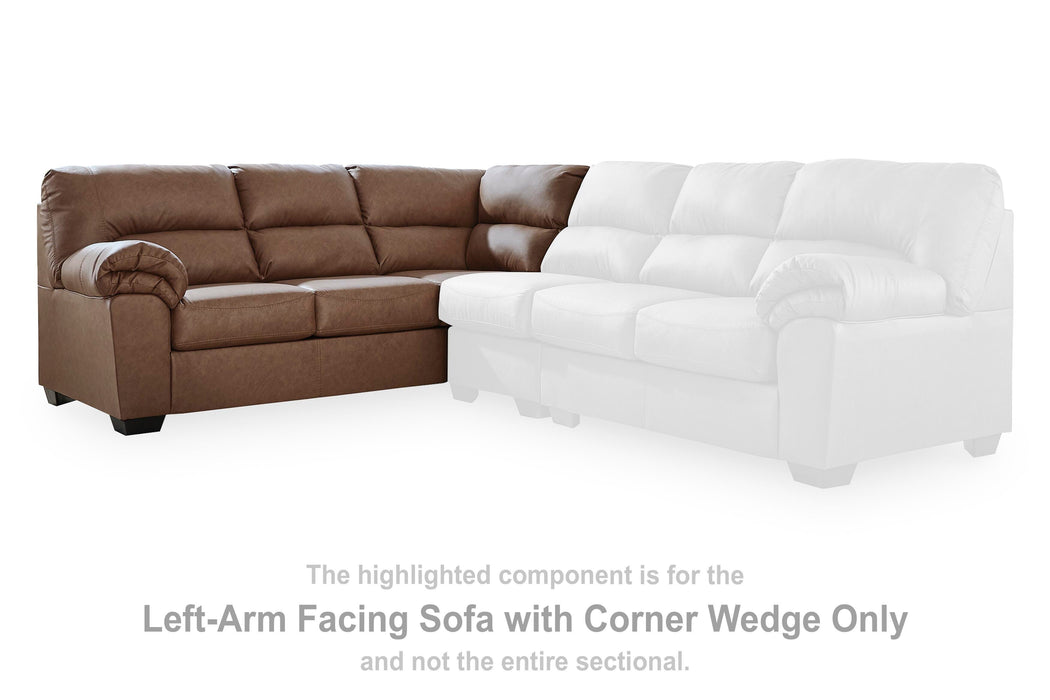 Whitlock Caramel LAF Sofa w/Corner Wedge