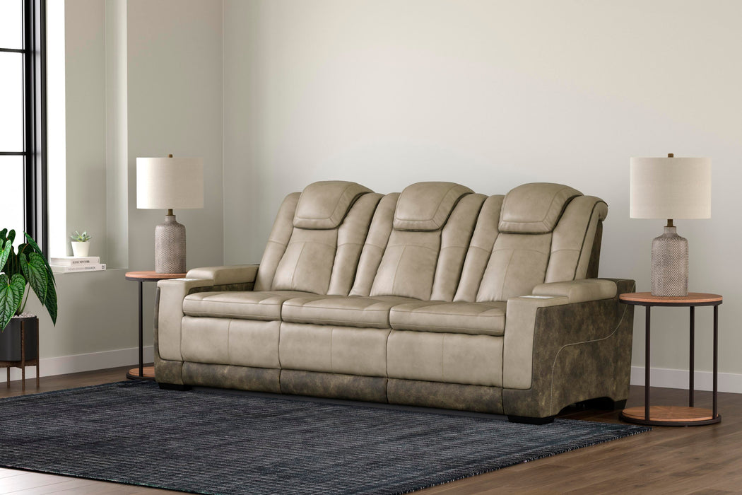 Next-Gen Durapella Sand PWR REC Sofa with ADJ Headrest