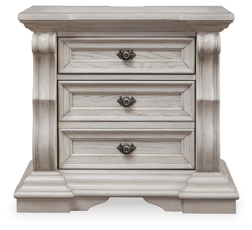 Andonhall Antique White Three Drawer Night Stand