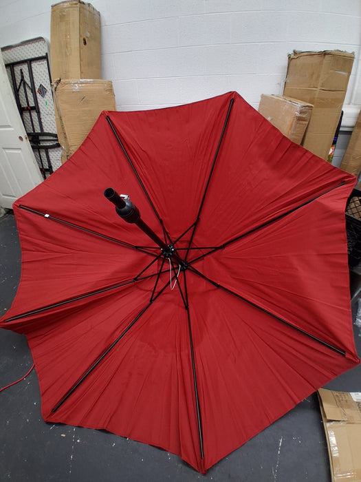 Smiaoer 9-FT Outdoor Patio Umbrella with Push Button Tilt and Crank, Patio Table Market Umbrella with 8 Sturdy Ribs UV Protection Waterproof for Pool Table Deck Porch Yard Garden,Red - new