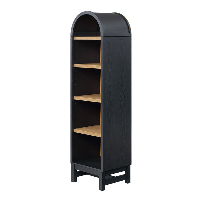 Better Homes & Gardens Juliet Narrow Arch Bookcase, Rich Black and Light Honey - new