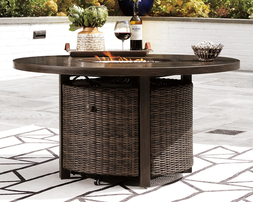 Paradise Trail Medium Brown Round Fire Pit Table