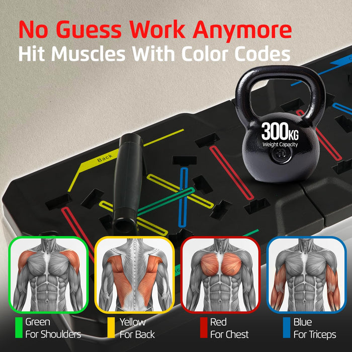 Portable Home Gym & Workout Equipment | Foldable Push Up Board for Men, Women & Teenagers | Sturdy Strength Training Equipment | Resistance bands for working out | Exercise & Pilates, Calisthenics Equipment | Fitness Workout Gear | Gym Accessories for