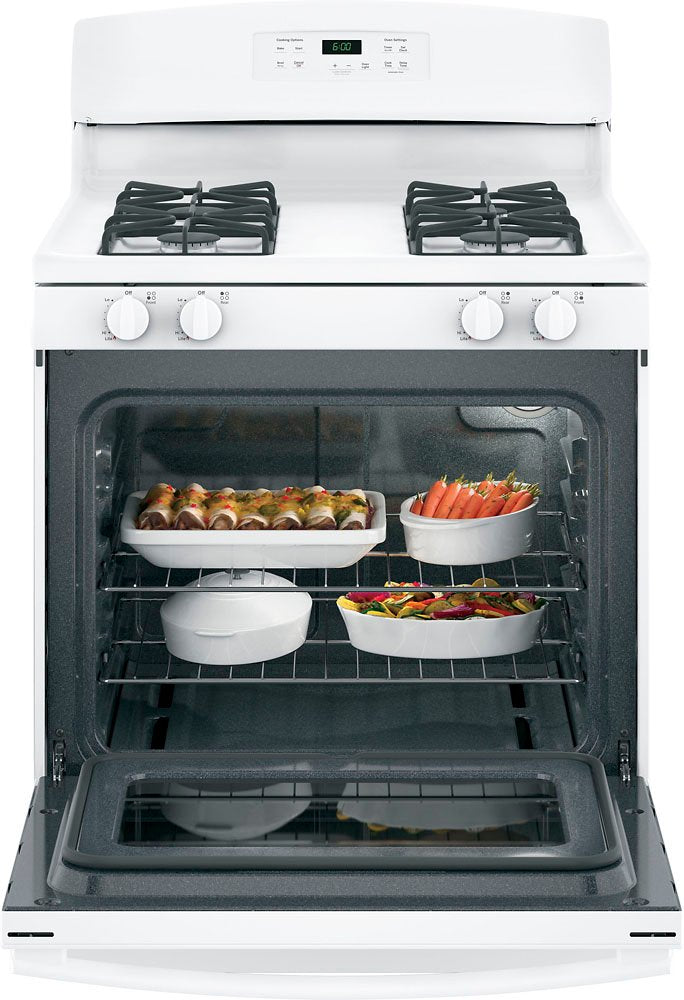 GE - 4.8 Cu. Ft. Freestanding Gas Range - White - display_model