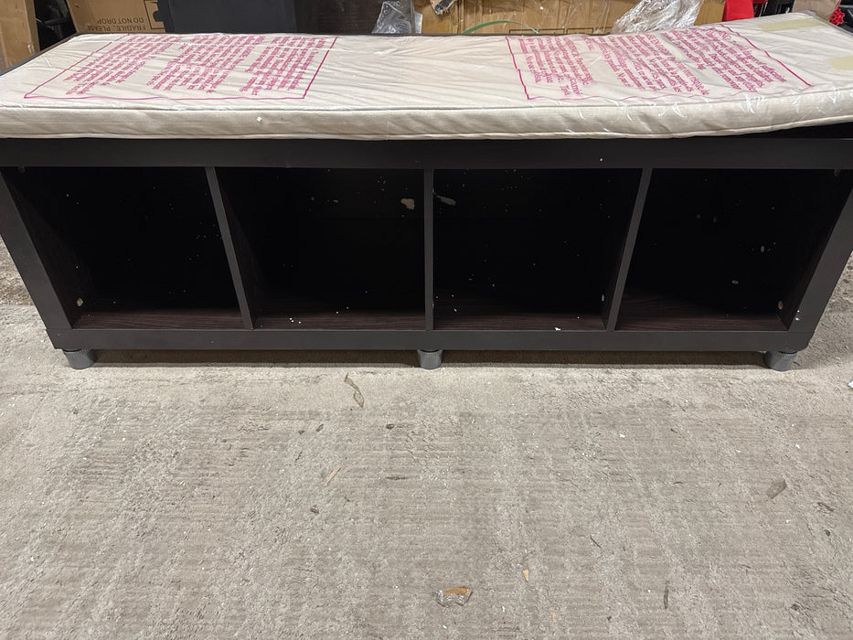 Better Homes & Gardens 4-Cube Shoe Storage 58.39 Bench, Espresso - open_box