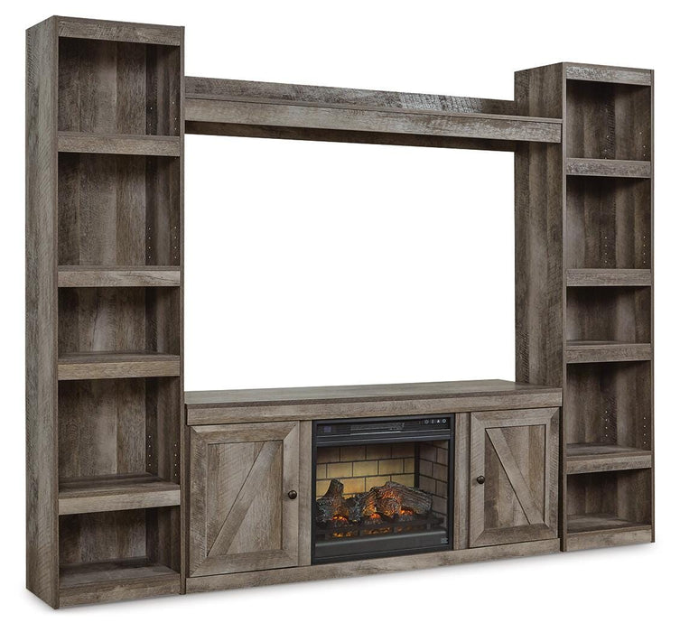 Wynnlow Gray Wynnlow 4-Piece Entertainment Center with Electric Fireplace
